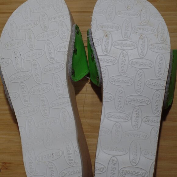 Dr. Scholl’s Original Exercise sandal with wooden sole. hot lime NEW! Size 7 - Picture 6 of 6